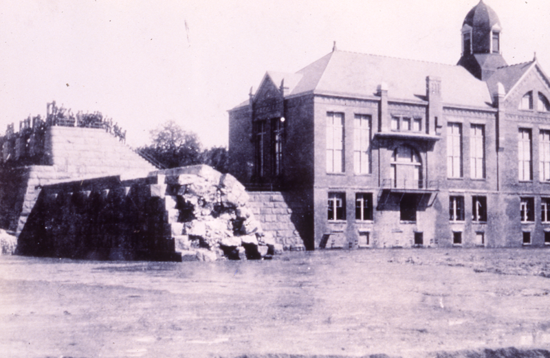 Flood damage to Austin Dam, 1900